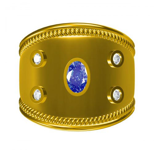 3- CAD of peacock cuff ring