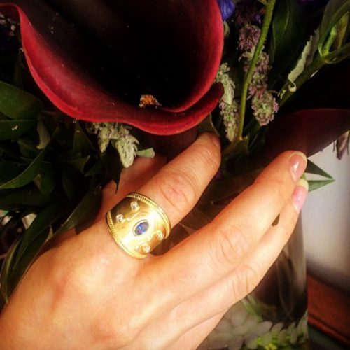 4 – Lifestyle pic of peacock cuff ring