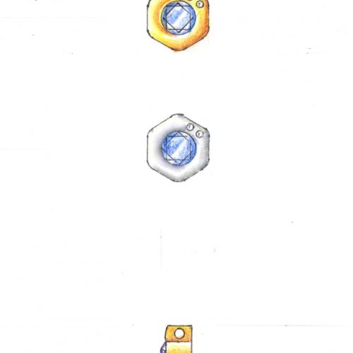 J1223 – Sapphire Hexagon Pendant 1