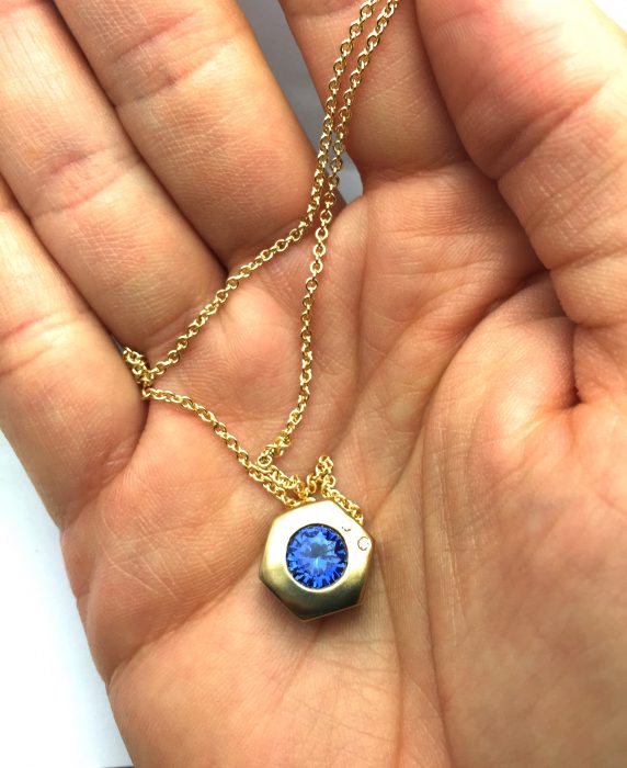 Sapphire Hexagon Pendant