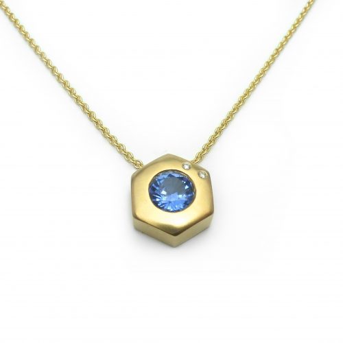 Sapphire Hexagon Pendant