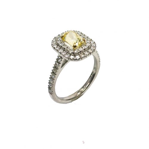 Yellow Sapphire & Diamond Ring