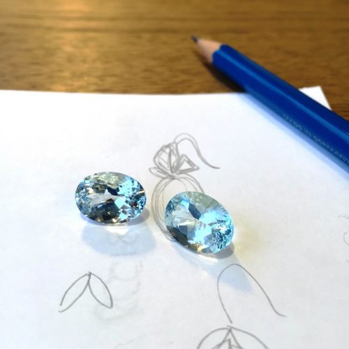 Bespoke Aquamarine and Diamond Earrings