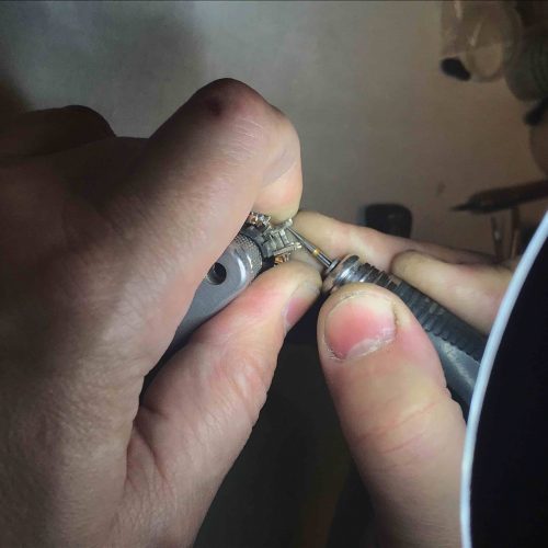 Remodelling a blue topaz in to a bespoke ring – in the workshop
