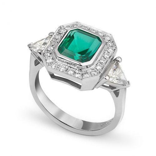 Bespoke Emerald and Diamond Ring