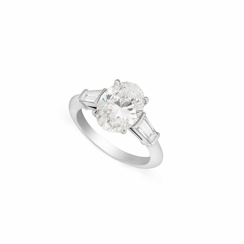 Platinum Oval Cut Engagement Ring