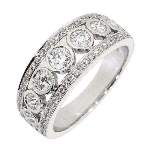 Framed Three Row Eternity Ring