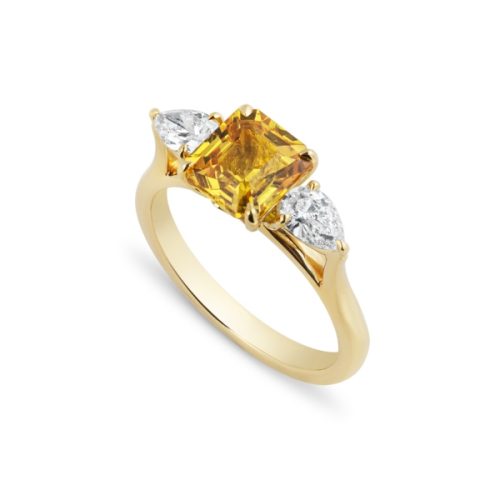 Asscher & Pear Cut Diamond Ring