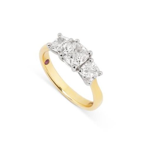Cushion Cut Diamond Three Stone Ring