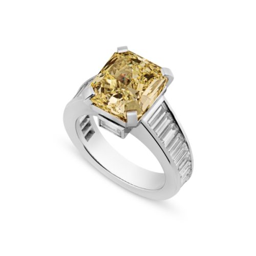 Platinum & Yellow Diamond Ring