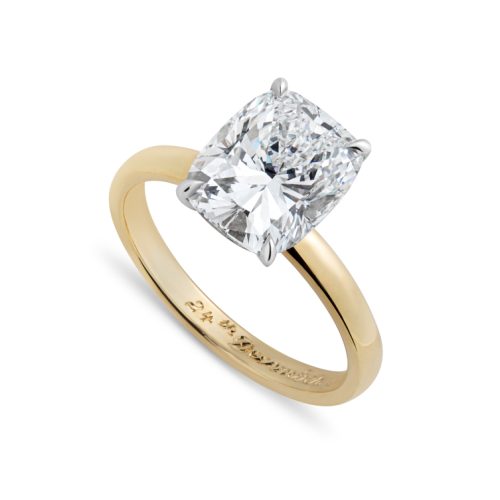 Cushion cut diamond bespoke engagement ring