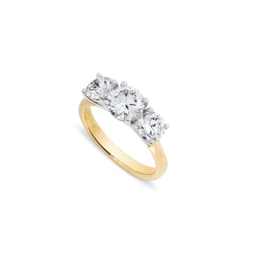 J3579 – Three Stone RBC Diamond Engagement Ring