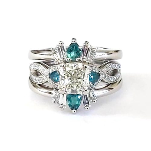 Tourmaline & Diamond Ring Jacket with Engagement Ring