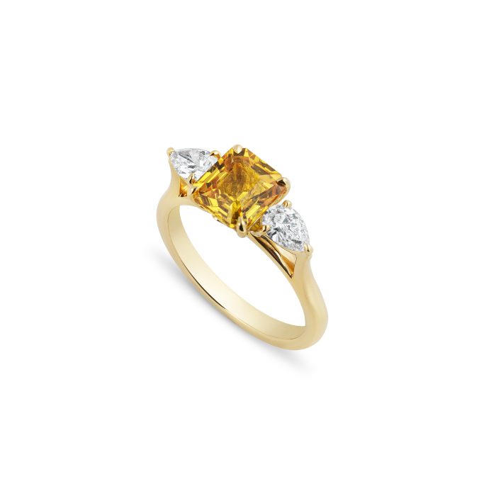 Yellow Sapphire and Diamond Bespoke Engagement Ring