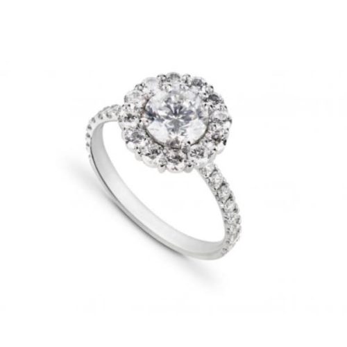 Round Diamond Halo Ring by W&W