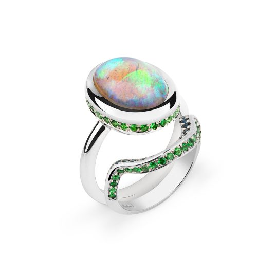 Opal bespoke engagement ring