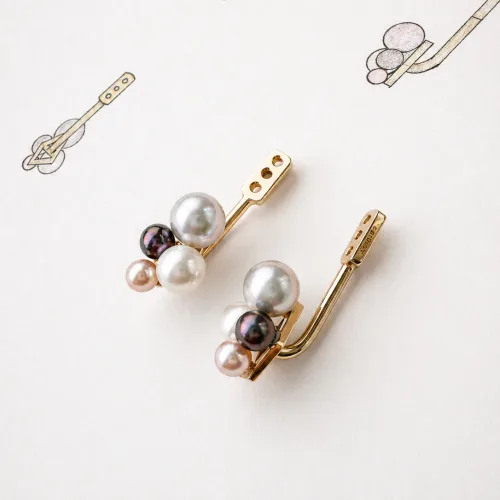 Yellow Gold Pearl Earring Drops