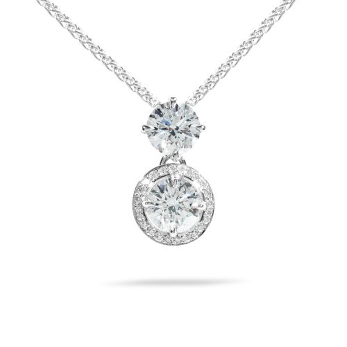 Bespoke double diamond pendant