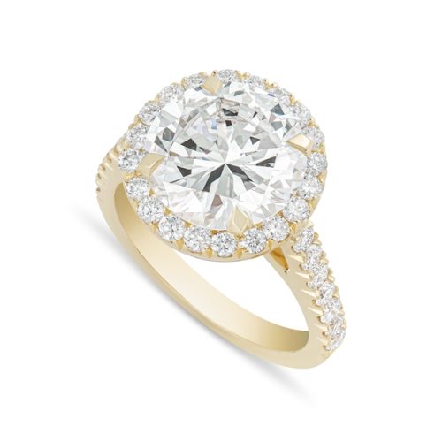 Diamond halo bespoke engagement ring