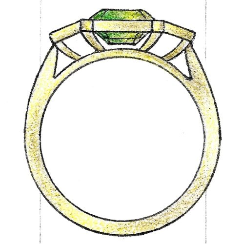 Green Sapphire & Diamond Ring – through