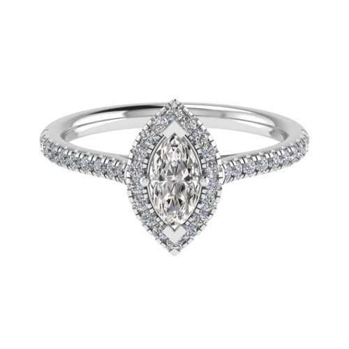 Marquise Halo Ring – top