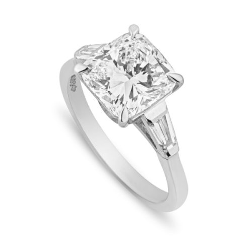 Platinum & Cushion Cut Diamond Ring