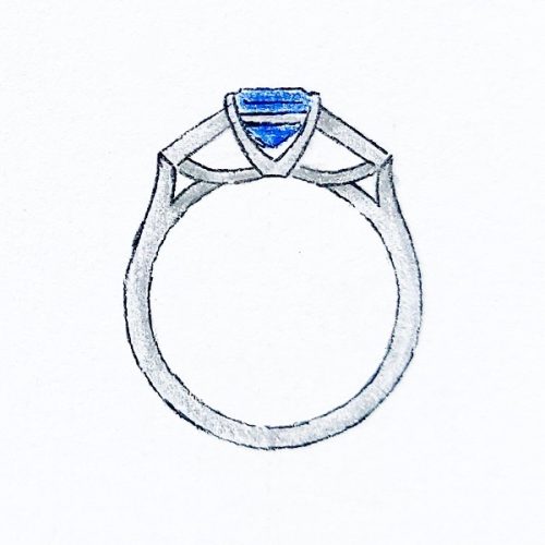Sapphire & Diamond Ring Design – through