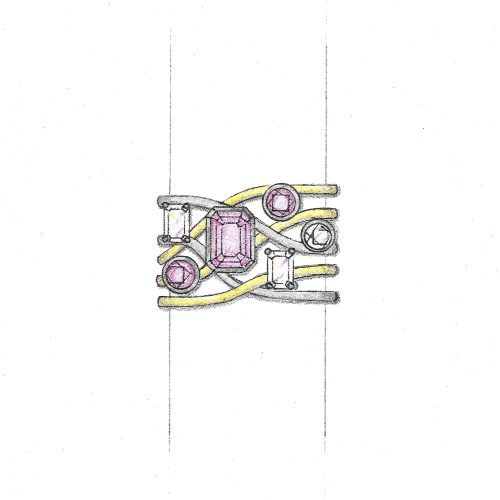 J4093 – Platinum settings + mixed metal bands – V2