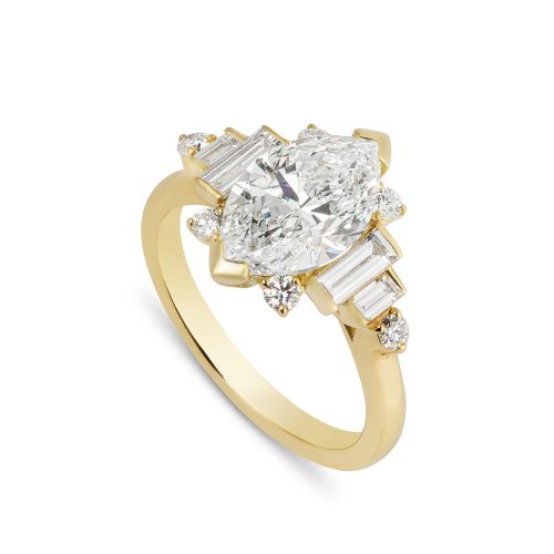 Marquise cut diamond bespoke ring