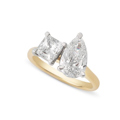 Toi et moi diamond bespoke engagement ring