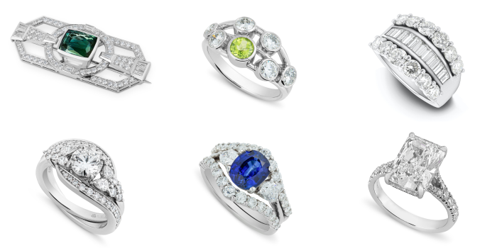 Various bespoke jewellery designs