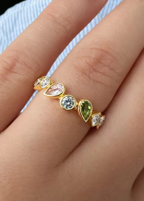 Multi-Gemstone Custom Eternity Ring