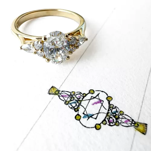 Custom Jewellery Ring Design Sketch