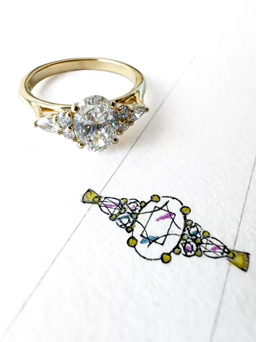 Custom Jewellery Ring Design Sketch