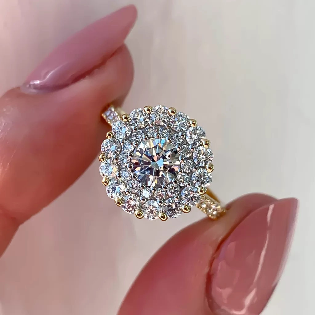 Diamond Double Halo Custom Engagement Ring