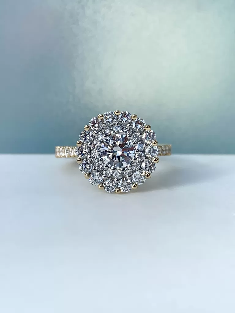 Diamond Double Halo Custom Engagement Ring