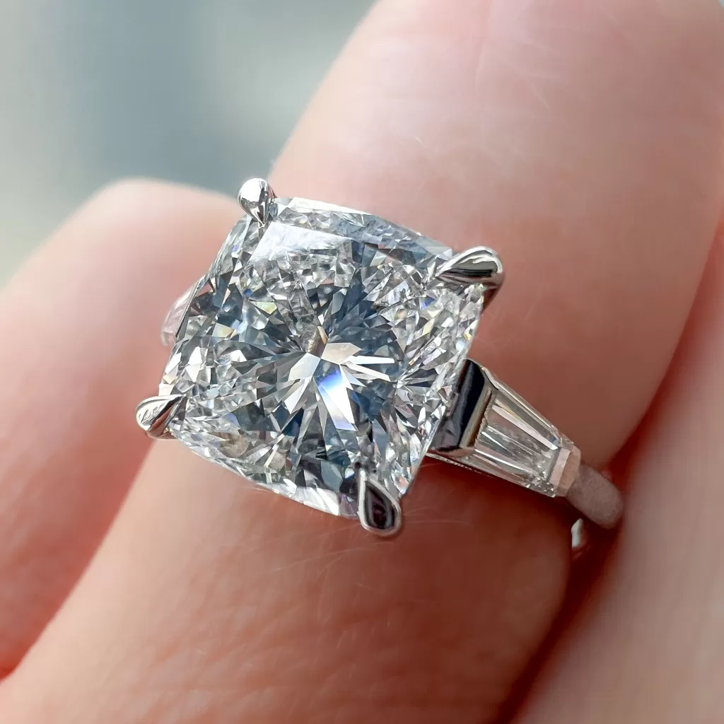 Cushion cut diamond bespoke engagement ring