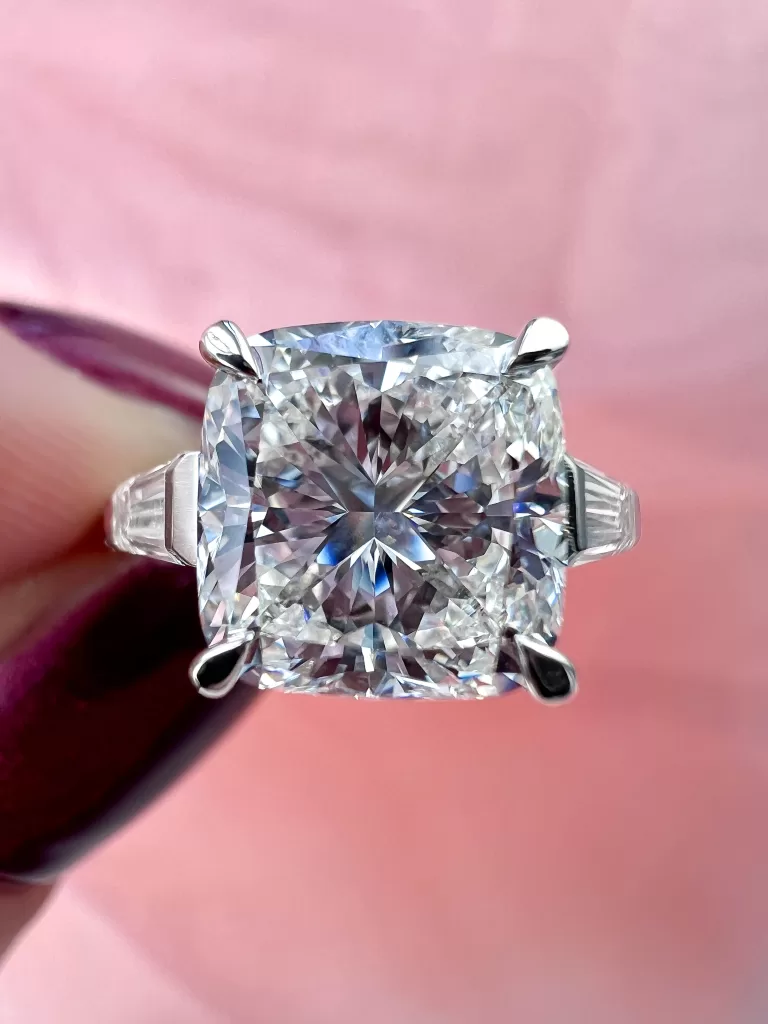 Cushion cut diamond bespoke engagement ring
