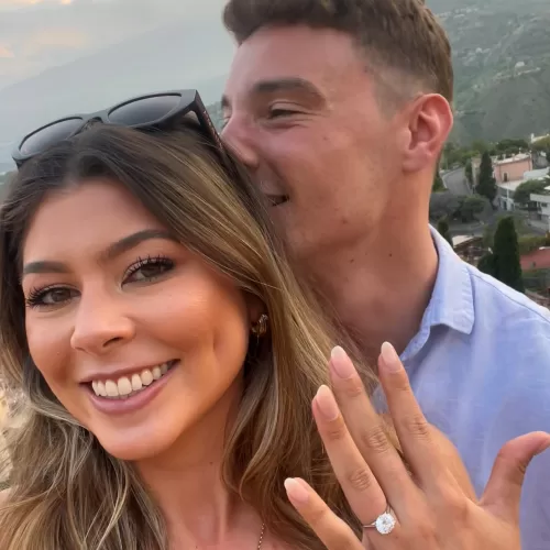Couple with their Bespoke Diamond W&W Jewellery Engagement Ring