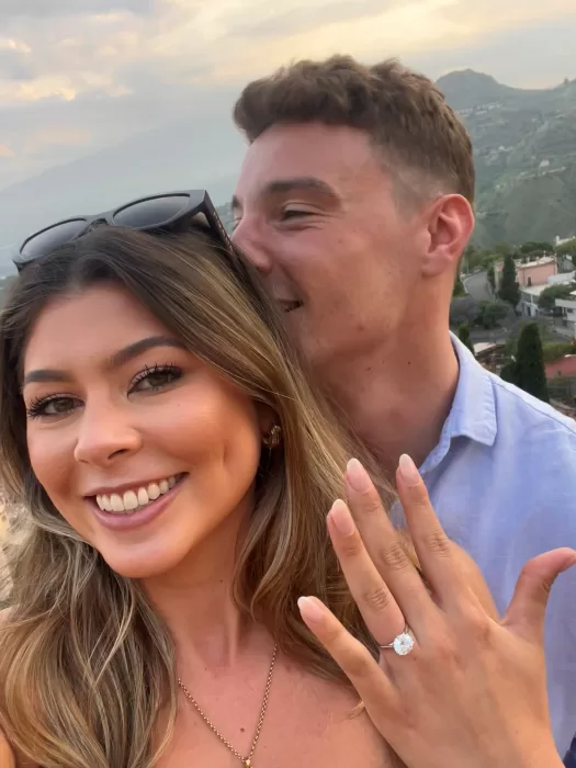 Couple with their Bespoke Diamond W&W Jewellery Engagement Ring