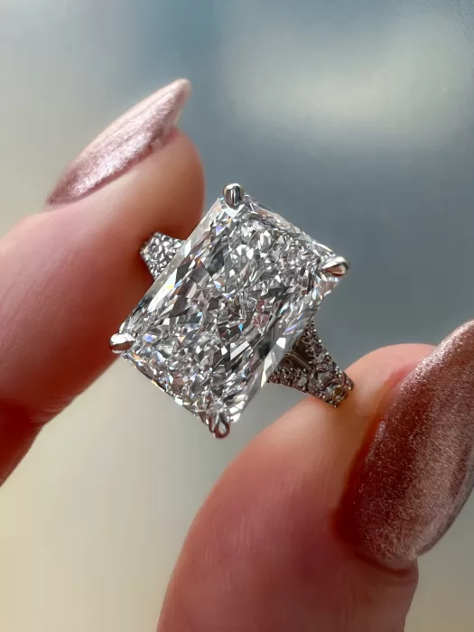 Radiant-cut bespoke engagement ring