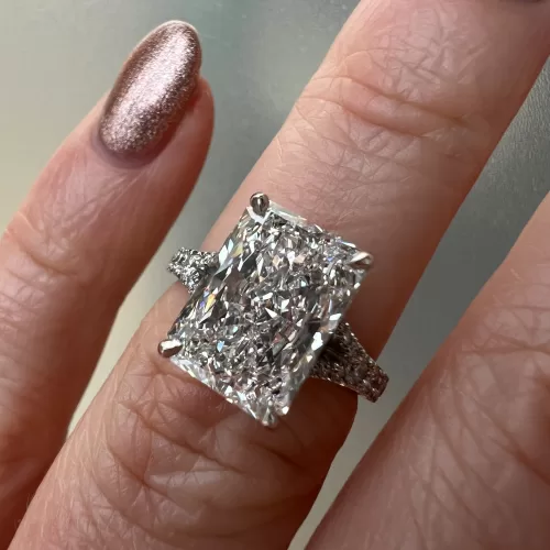 Radiant-cut bespoke engagement ring