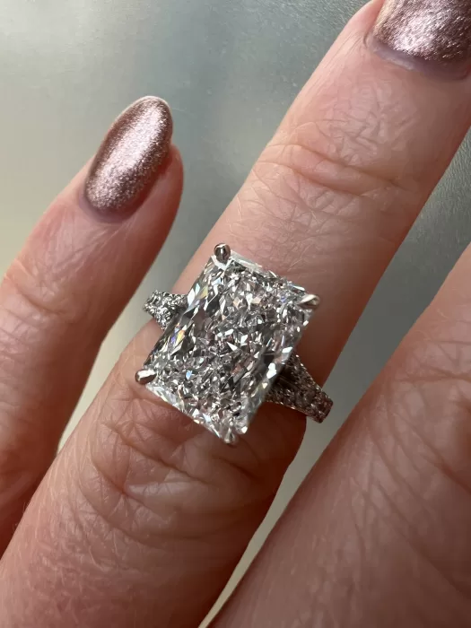 Radiant-cut bespoke engagement ring