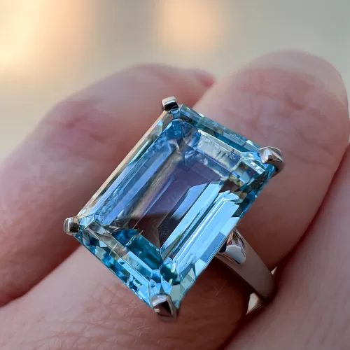Octagon Cut Aquamarine Custom Solitaire Ring