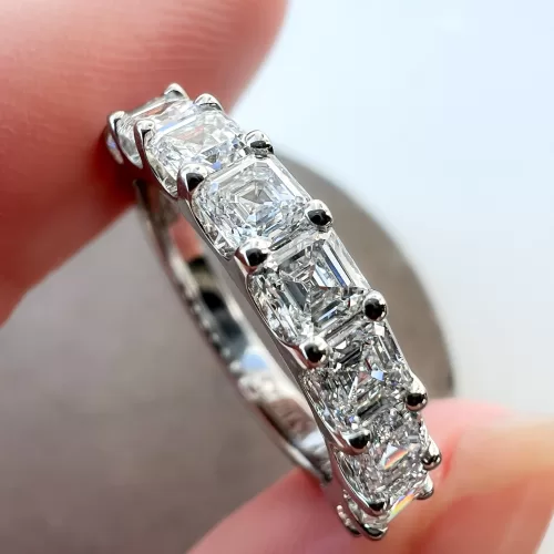 Asscher Cut Diamond Bespoke Wedding Ring