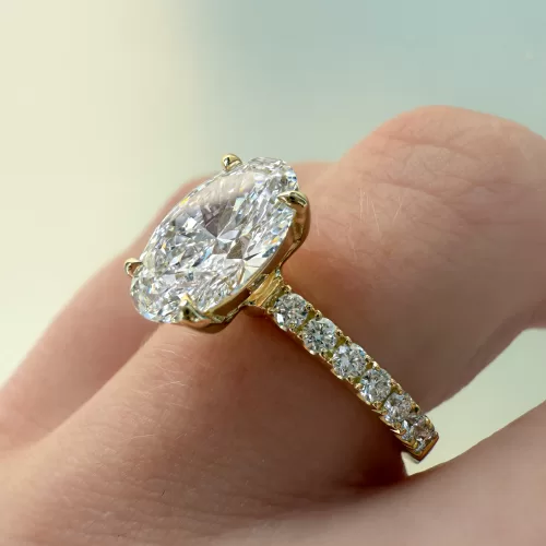 Bespoke oval diamond engagement ring
