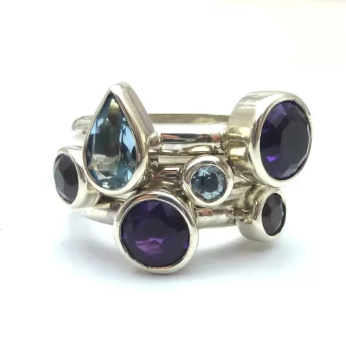 Multi Stone Stacking Rings