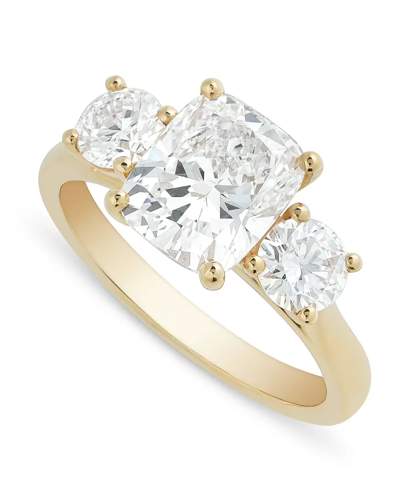 Bespoke three stone diamond engagement ring