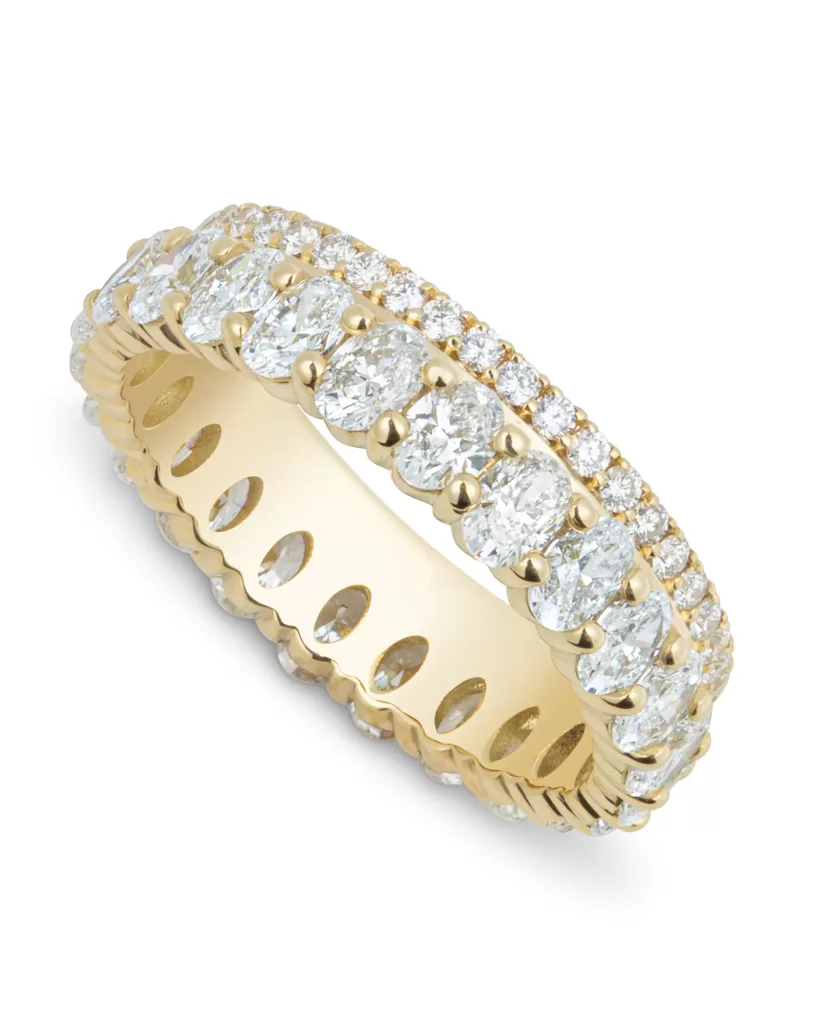 Bespoke double row diamond wedding ring