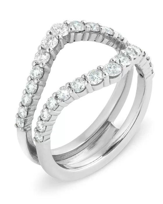Bespoke split shank diamond wedding ring